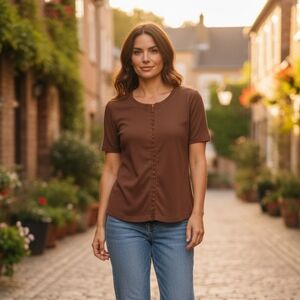 90s Vintage Brown Teens Shirt by